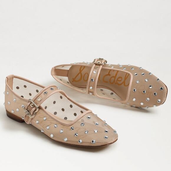 Sam Edelman Michaela Shine Mary Jane Flat	EC0200110 Vintage Pink Mesh NEW US 10 - Picture 1 of 12